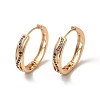 Brass Micro Pave Colorful Cubic Zirconia Hoop Earrings EJEW-M238-71KCG-1