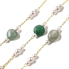 Handmade Natural Green Aventurine Nuggets Beaded Chains CHC-F020-03G-01-1