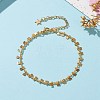 Brass Heart Charm Bracelets BJEW-JB05860-4
