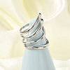 304 Stainless Steel Multi-layer Cuff Rings for Women RJEW-G338-16P-2