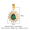 Brass Micro Pave Green Cubic Zirconia Pendants ZIRC-OY001-08G-2