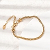 304 Stainless Steel Wheat Chains Bracelets for Women BJEW-A158-02H-G-3