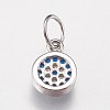 Brass Micro Pave Cubic Zirconia Charms ZIRC-E145-07P-2