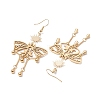 201 Stainless Steel Butterfly Pendants Dangle Earrings EJEW-TA00450-4