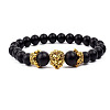 Natural Frosted Stone Round Beads Stretch Bracelets QM6104-11-1