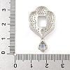 925 Sterling Silver Micro Pave Clear Cubic Zirconia Open Back Bezel Pendant Cabochon Settings STER-B005-12P-3