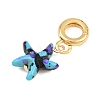 Brass Resin European Dangle Charms KK-CBA3642-01G-03-2