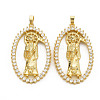 Brass Micro Pave Cubic Zirconia Pendants KK-Q252-079-NF-1