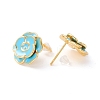 Flower Enamel Stud Earrings for Women EJEW-I684-07G-03-RS-2