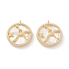 Real 18K Gold Plated Brass Micro Pave Clear Cubic Zirconia Pendants ZIRC-J039-14G-K-1