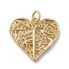 Brass Filigree Pendants ZIRC-G160-43G-1