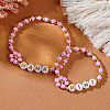 2Pcs Mother's Day Glass Seed Bead Stretch Bracelet Sets BF8981-1