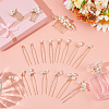 6Pcs Iron Resin Hair Cormbs & 12Pcs Iron Resin Hair Forks for Women PHAR-OC0001-05-4