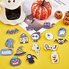 SUPERFINDINGS 16Pcs 16 Style Halloween Theme Acrylic Brooch Pin JEWB-FH0001-33-4