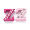 Spray Painted Zinc Alloy Slide Charms ALRI-WH0005-13Z-2