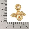 Rack Plating Brass Pave Colorful Cubic Zirconia European Dangle Charms KK-P279-44G-3