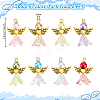 48Pcs 8 Color Alloy & Acrylic Pendants PALLOY-PH01791-4