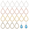 CHGCRAFT 64Pcs 4 Colors Alloy Open Back Bezel Teardrop Pendants FIND-CA0008-81-1