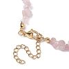 Natural Rose Quartz Chip Beaded Necklace NJEW-JN04616-03-5