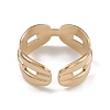 Ion Plating(IP) 304 Stainless Steel Hollow Out Oval Cuff Rings for Women RJEW-G285-60G-3