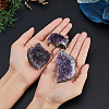 SUPERFINDINGS 3Pcs 3 Styles Natural Drusy Amethyst Display Decorations AJEW-FH0004-48-3