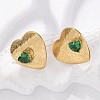 Brass & Glass & Plastic Stud Earrings EJEW-D302-03G-01B-5