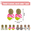 4 Pairs 4 Style Polymer Clay Dangle Stud Earrings with 316 Surgical Stainless Steel Pins EJEW-FI0002-44-2