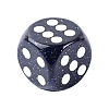 Synthetic Blue Goldstone Carved Cube Dice PW-WGD9A2F-12-1