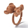 Bear Flocky Adjustable Ring for Teen Girl Women RJEW-G117-01A-3