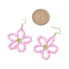 Flower Glass Beaded Dangle Earrings EJEW-JE06204-4