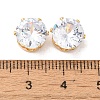 Brass Clear Cubic Zirconia Cabochons STAS-M294-30A-3