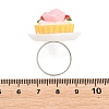 Afternoon Tea Resin & Plastic Adjustable Finger Rings for Women RJEW-K317-01G-3