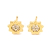 Brass Micro Pave Clear Cubic Zirconia Stud Earrings for Women EJEW-U015-15G-1