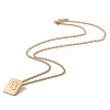 Stainless Steel Initial Letter Rectangle Pendant Necklace for Men Women NJEW-E090-01G-02-2