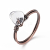 Natural Quartz Crystal Chips Finger Ring RJEW-L082-03R-02-2