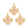 Natural Pink Agate(Dyed & Heated) Pendants KK-N287-07G-01-1