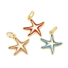 Brass Enamel Charms KK-B148-09G-1