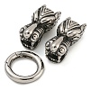 Tibetan Style 304 Stainless Steel Spring Gate Rings FIND-Z046-06AS-03-1