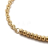 Ion Plating(IP) 304 Stainless Steel Round Beaded Link Bracelet with Oval Link Chains for Women BJEW-G667-09G-2