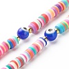 Acrylic Beads and Flat Round Eco-Friendly Handmade Polymer Clay Bead Mobile Straps HJEW-JM00551-6