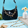 3Pcs Moon Eye Alloy Enamel with Rhinestone Charm Aluminum Cable Chain Bag Decorative Chains HJEW-NB00285-6