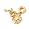 Brass Pave Clear Cubic Zirconia European Dangle Charms KK-A296-06B-G-2