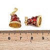 Christmas Brass Micro Pave Cubic Zirconia Enamel Pendants KK-B161-15G-04-3