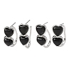 Valentine's Day Heart Natural Obsidian Stud Earrings EJEW-T053-01P-10-4