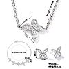 Fashionable Brass Micro Pave Clear Cubic Zirconia Butterfly Jewelry Set BZ0721-1-1