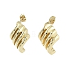 Twist Rhombus Brass Stud Earrings EJEW-Q811-24G-1