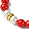Valentine's Day Natural Dyed Mashan Jade Beaded Stretch Bracelets for Women X1-BJEW-TA00575-4