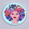 Printed Wooden Big Pendants WOOD-S048-06-1