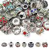 40Pcs 8 Styles Alloy Rhinestone European Beads MPDL-YW0001-04-1