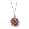 Non-Tarnish Stainless Steel Macrame Pouch Empty Stone Holder for Necklace Makings NJEW-JN04825-01-2